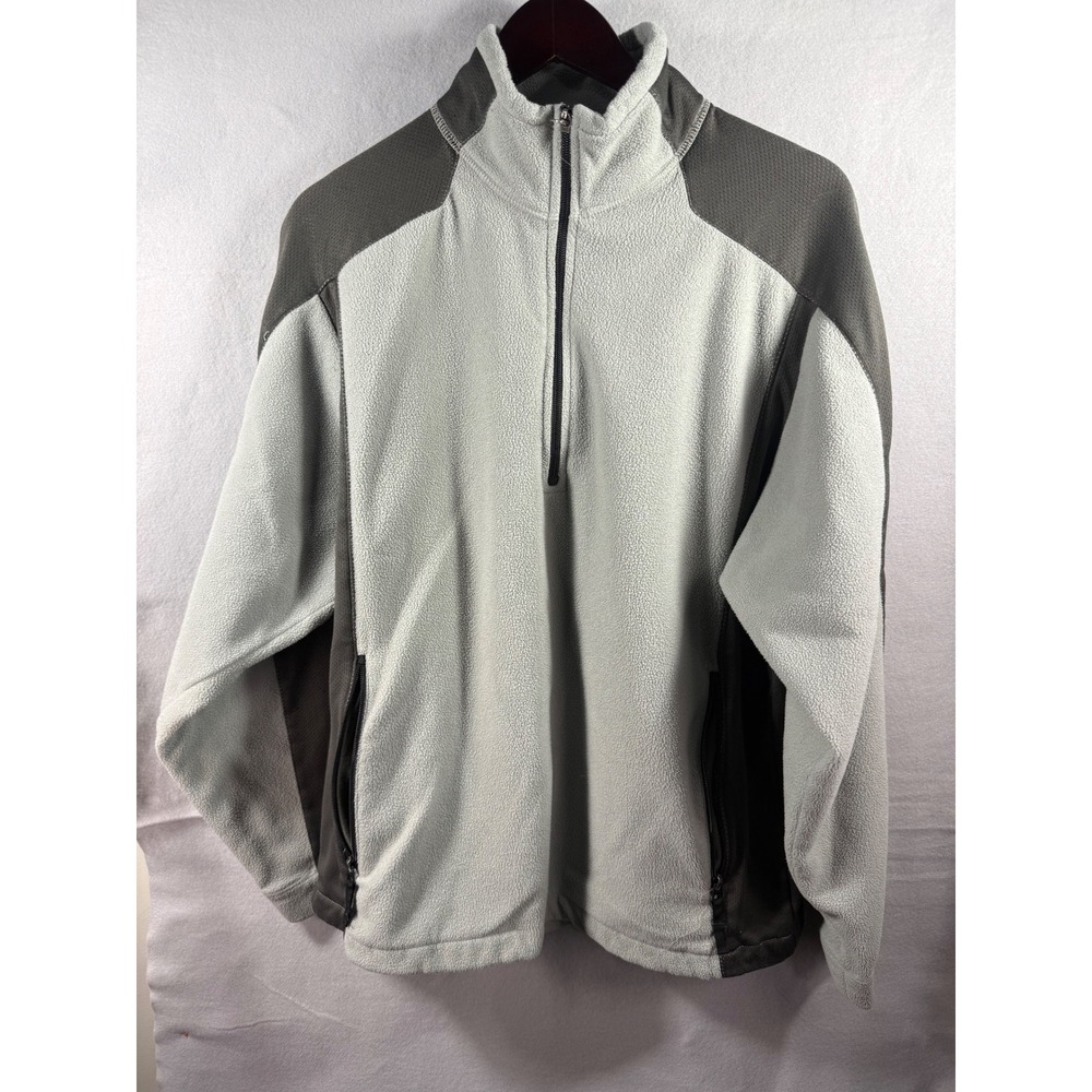 Old Navy Mens XL Quarter Zip Fleece Pullover Gray Colorblock Active Jacket
